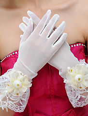 Gants de dentelle avec volants et fleurs