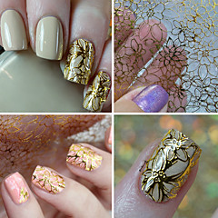 Por Nail Stripes Lots From China 1 Sheet Embossed 3d Nail Stickers Blooming Flower Art Decals