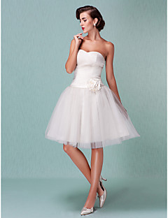 Lan Ting Ball Gown Plus Sizes Wedding Dress - Ivory Knee-length Sweetheart Tulle