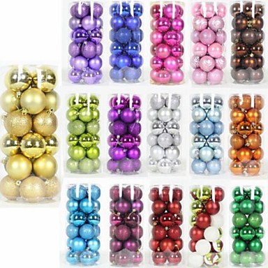 24PCS /Pack XMAS Tree Ornament 6CM Round Christmas Balls Baubles