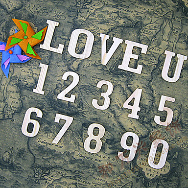 10 DIY Number Sign Set Decoration ,Wood