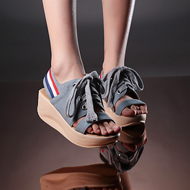 denim wedge heel shoes