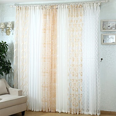 To paneler moderne solid multi farge soverom polyester sheer ...